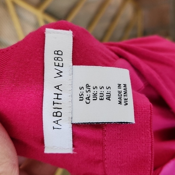 TABITHA Webb Womens Maxi Dress. Size Small Hot Pink High Low Spaghetti Strap - Picture 6 of 12